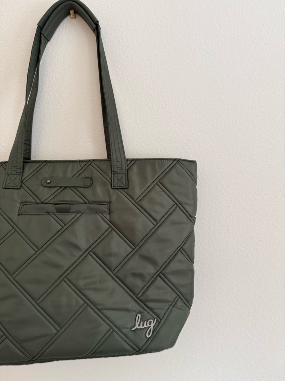 lug Quilted Tote in Olive